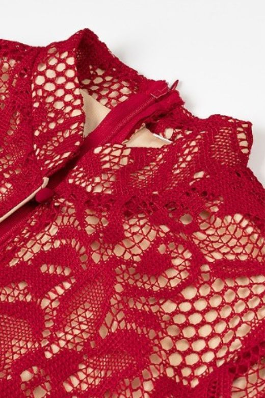 Charlotte Long Sleeve Bodycon Midi Dress - Chilli Red - Stylish red dress for special occasions | Buy Online