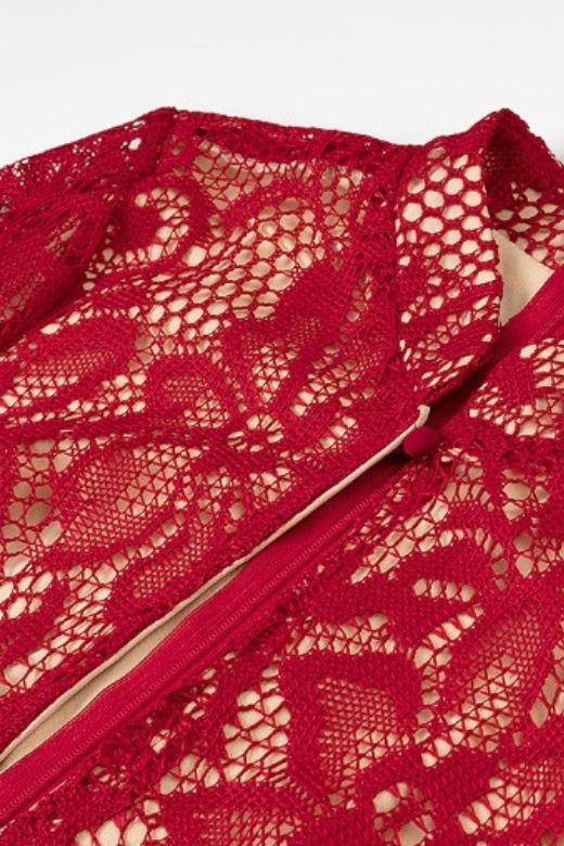 Shop  red dress - Perfect for special occasions | Charlotte Long Sleeve Bodycon Midi Dress - Chilli Red