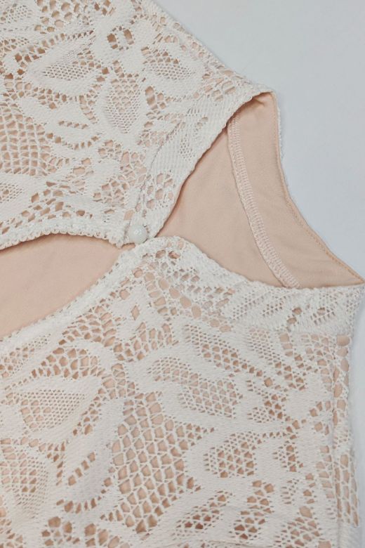 Shop  beautiful dress - Perfect for special occasions | Charlotte Long Sleeve Bodycon Mini Dress - Cream