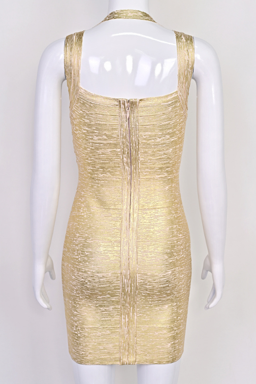 Ciara Bandage Mini Dress - Gold - Stylish beautiful dress for special occasions | Buy Online