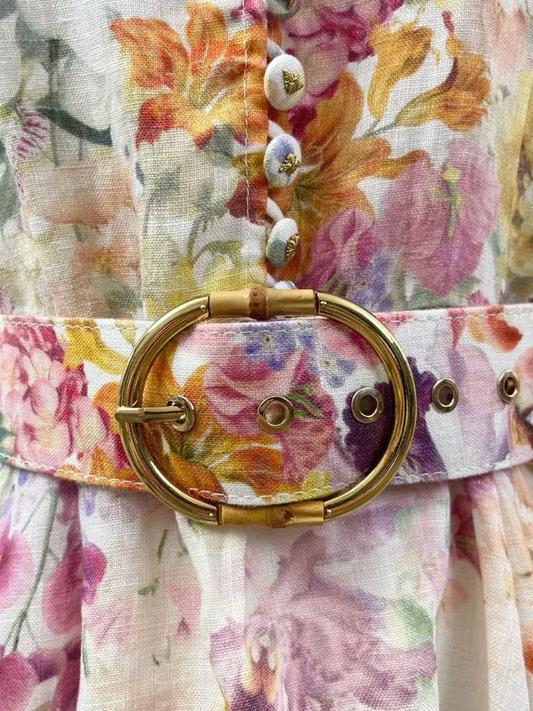 Stylish beautiful dress | Cooper Floral Lantern Sleeve Mini Dress - Ideal for special occasions