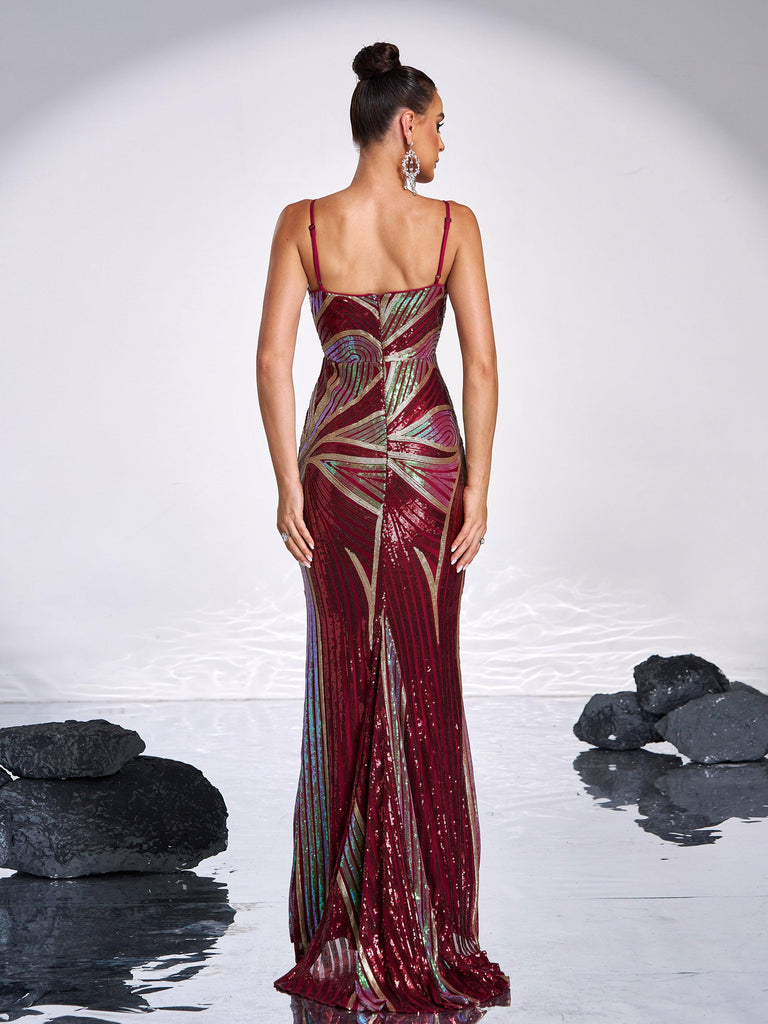Sexy beautiful dress | Sexy Spaghetti Sequin Prom Maxi Dress - Ideal for special occasions