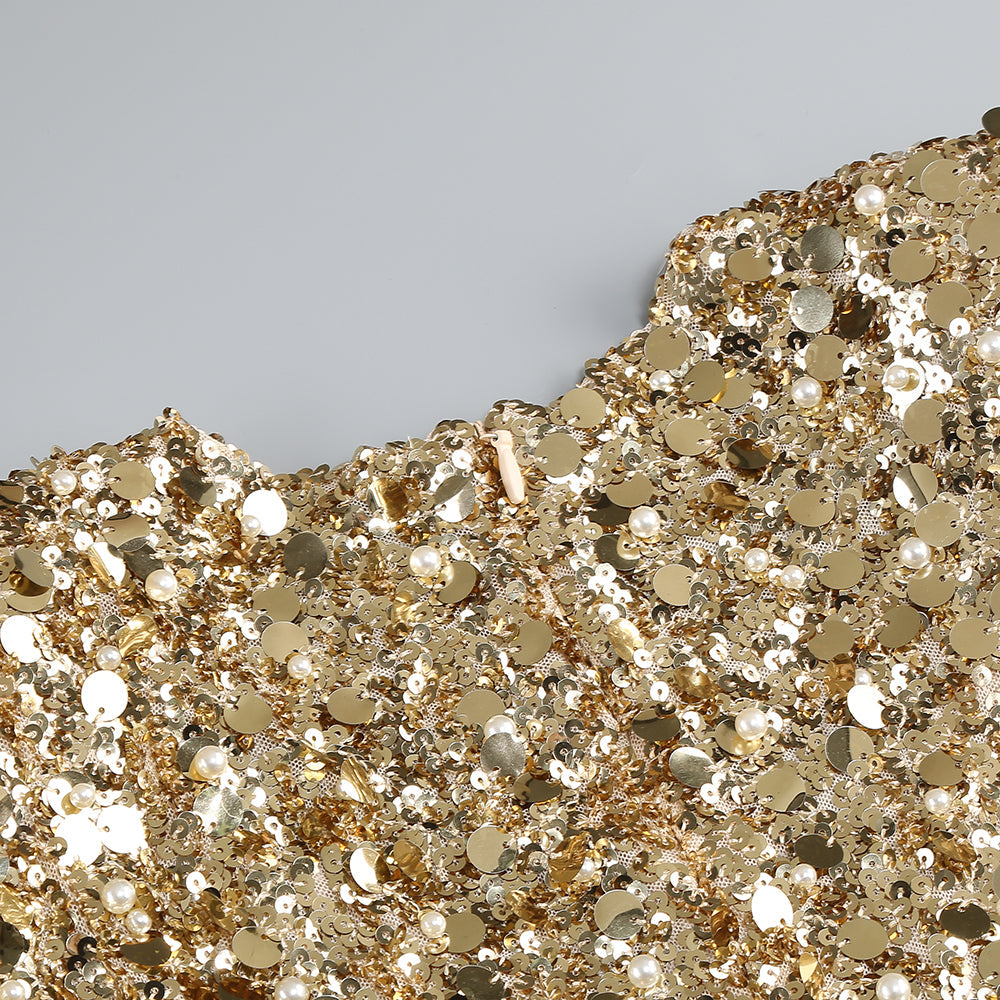 Shop  beautiful dress - Perfect for special occasions | sequin long sleeve maxi dress in gold