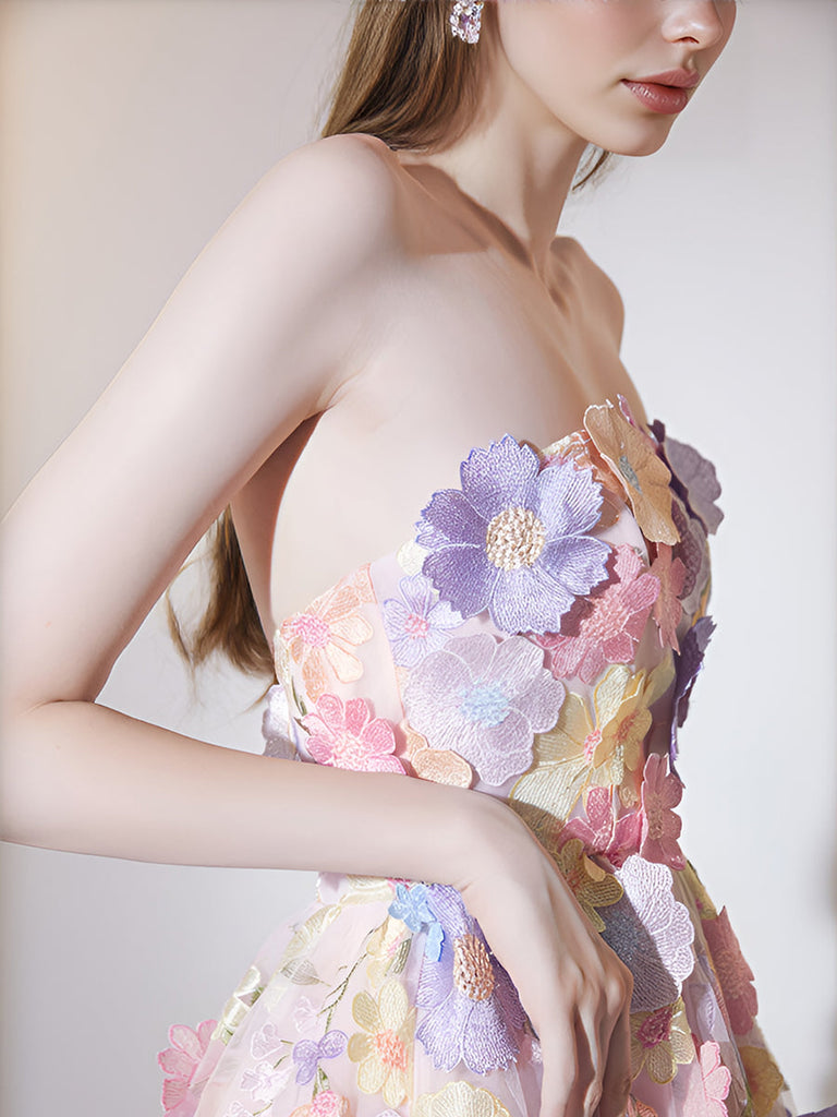 Shop  pink dress - Perfect for special occasions | prima floral embroidery midi dress in pastel pink