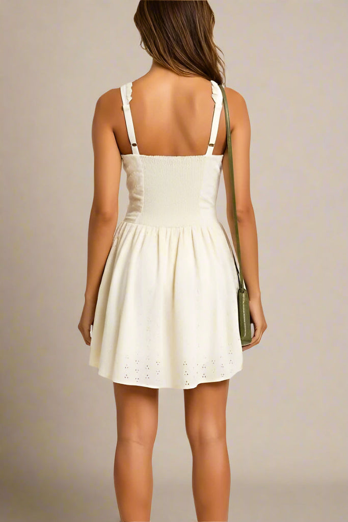 Dovie Mini Dress - White Pearl - Stylish white dress for special occasions | Buy Online