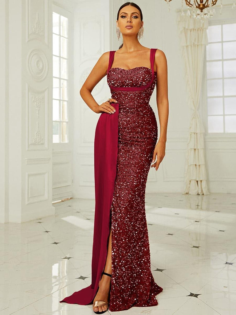 Shop  beautiful dress - Perfect for special occasions | Ribbon Corset Sequin Maxi Prom Dress