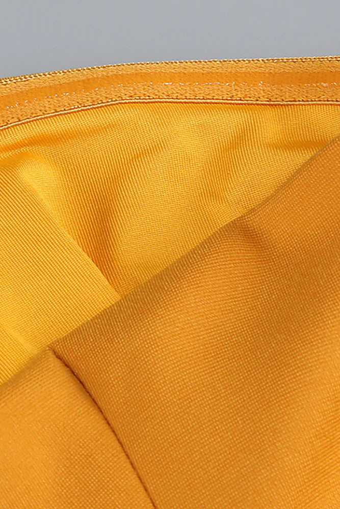 Stylish orange dress | Nodin Strapless Dot Mesh Maxi Dress in orange - Ideal for special occasions