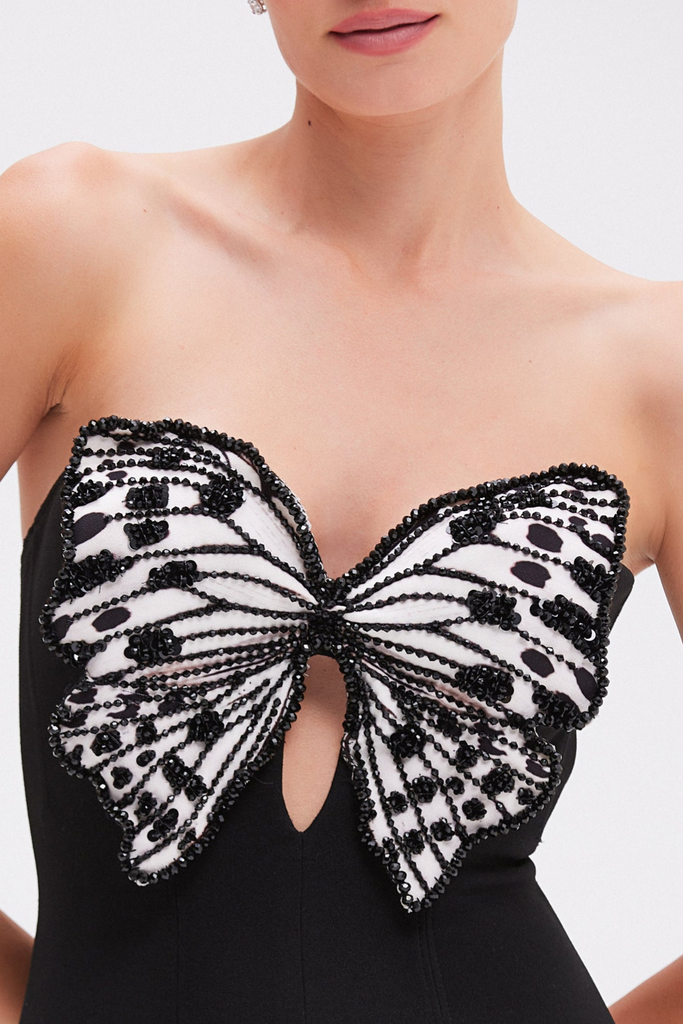 Stylish beautiful dress | Kaidee Butterfly Strapless Puffy Mini Dress - Ideal for special occasions