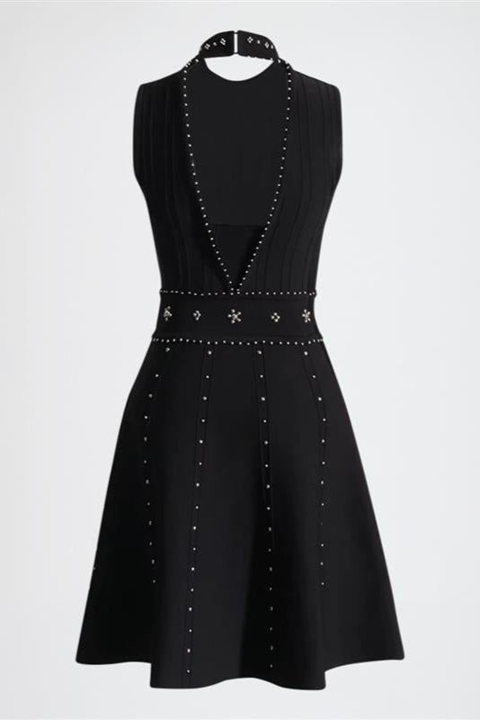 Ellie Sleeveless Halter Mini Dress - Stylish beautiful dress for special occasions | Buy Online