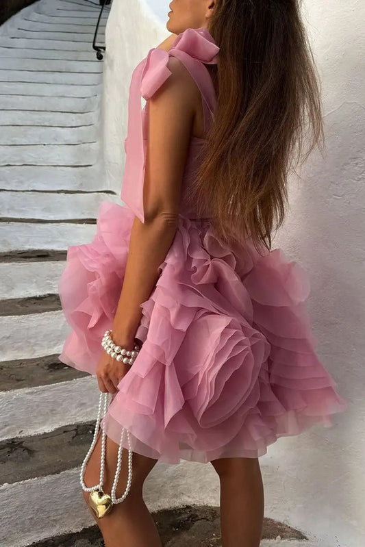 Eloise Ruffled Sweetheart Mini Dress