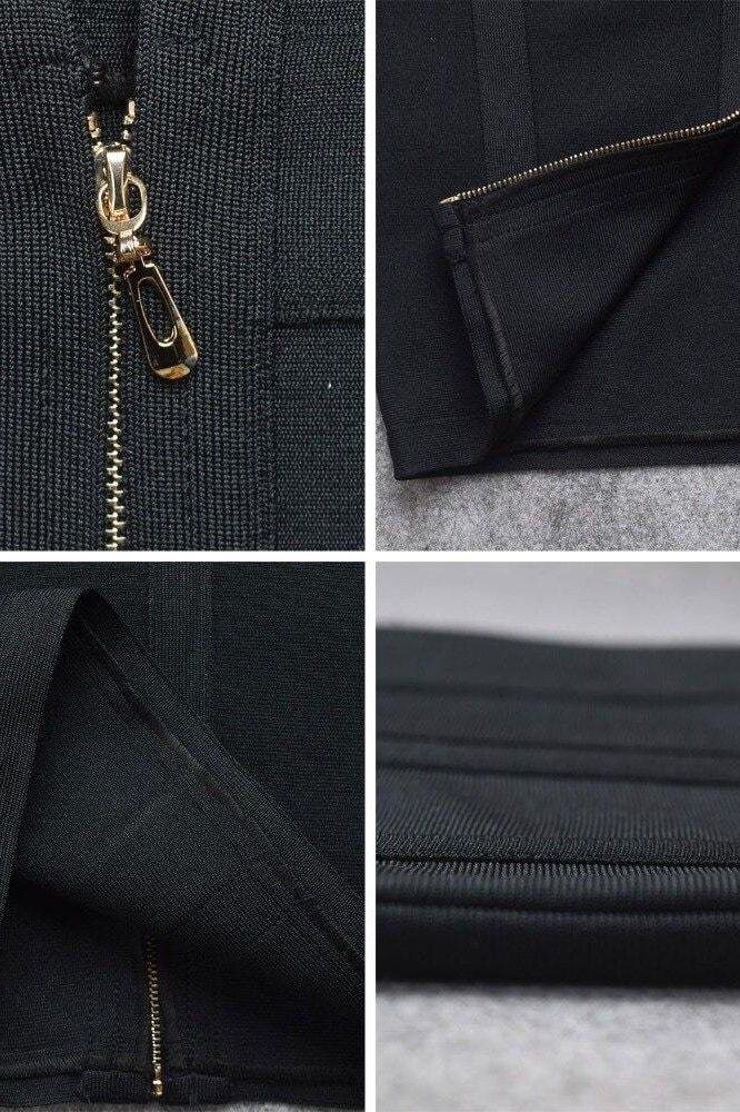 Stylish black dress | Eva Long Sleeve Bandage Mini Dress - Classic Black - Ideal for special occasions