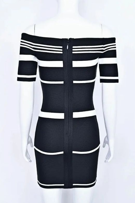 Evelyn Bandage Mini Dress - Classic Black - Stylish black dress for special occasions | Buy Online