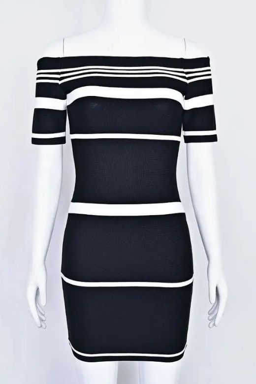 Shop  black dress - Perfect for special occasions | Evelyn Bandage Mini Dress - Classic Black