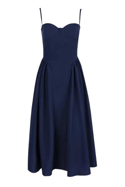 Everly Midi Dress - Navy Blue - Stylish blue dress for special occasions | Buy Online