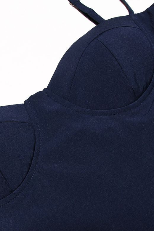 Everly Midi Dress - Navy Blue - Stylish blue dress for special occasions | Buy Online