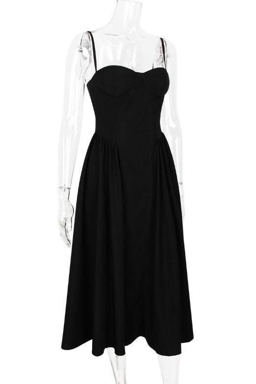 Everly Midi Dress - Classic Black - Stylish black dress for special occasions | Buy Online