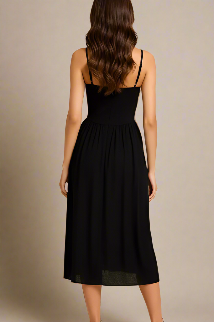 Stylish black dress | Everly Midi Dress - Classic Black - Ideal for special occasions