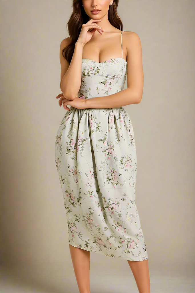 Everly Midi Dress - Mint Green - Stylish green dress for special occasions | Buy Online