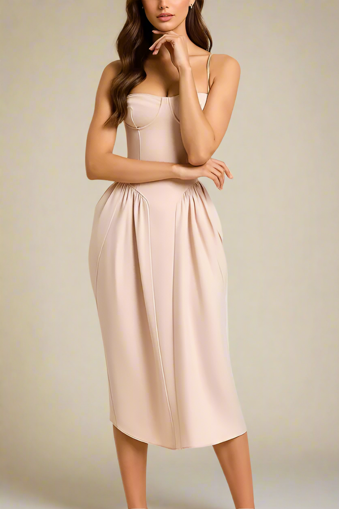 Shop  beautiful dress - Perfect for special occasions | Everly Midi Dress - Peach