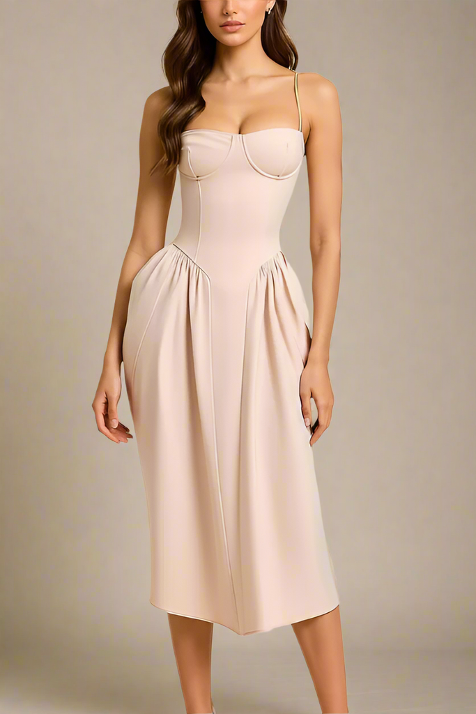Stylish beautiful dress | Everly Midi Dress - Peach - Ideal for special occasions