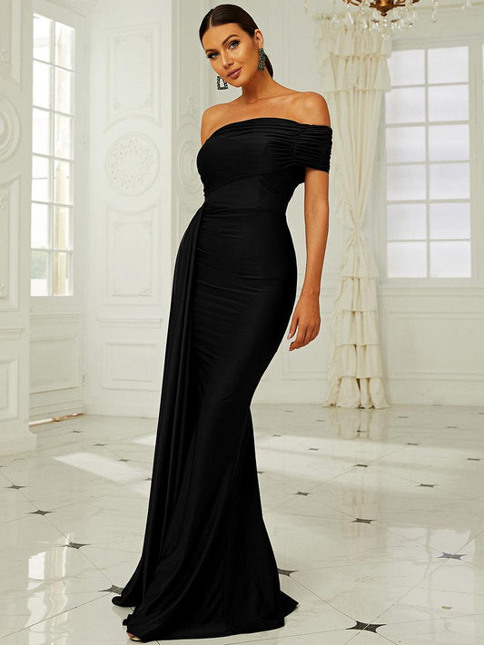 Draping Emerald Green Dress