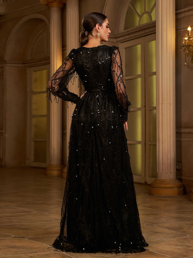 Shop  beautiful dress - Perfect for special occasions | Sequin Fringed Bowknot Prom Dress