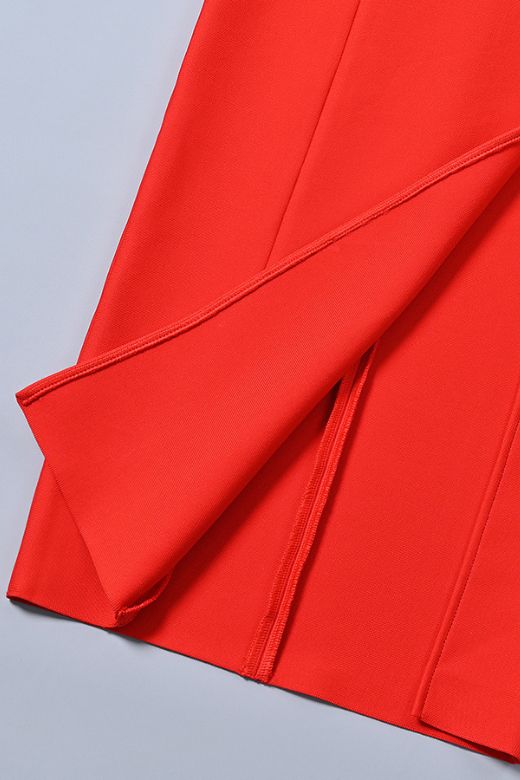 Stylish red dress | Faye Bandage Midi Dress - Lipstick Red - Ideal for special occasions