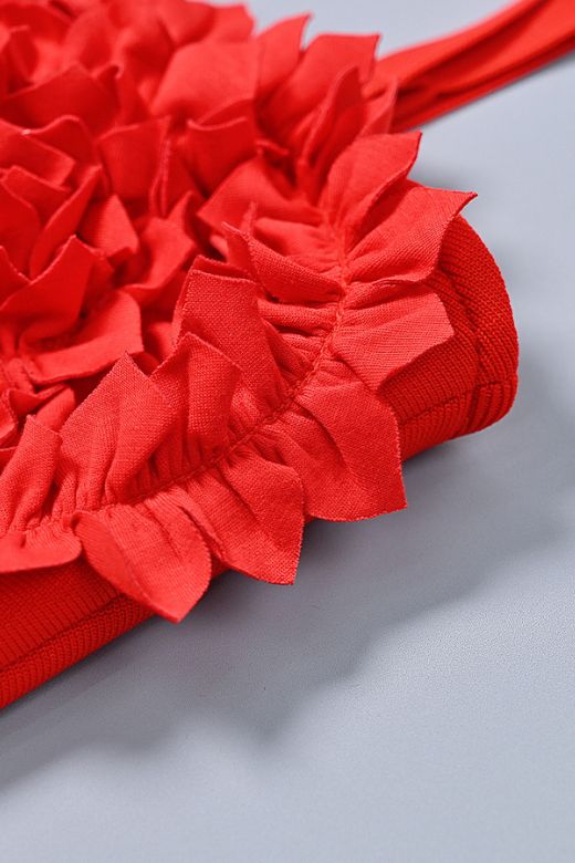 Faye Bandage Midi Dress - Lipstick Red - Stylish red dress for special occasions | Buy Online