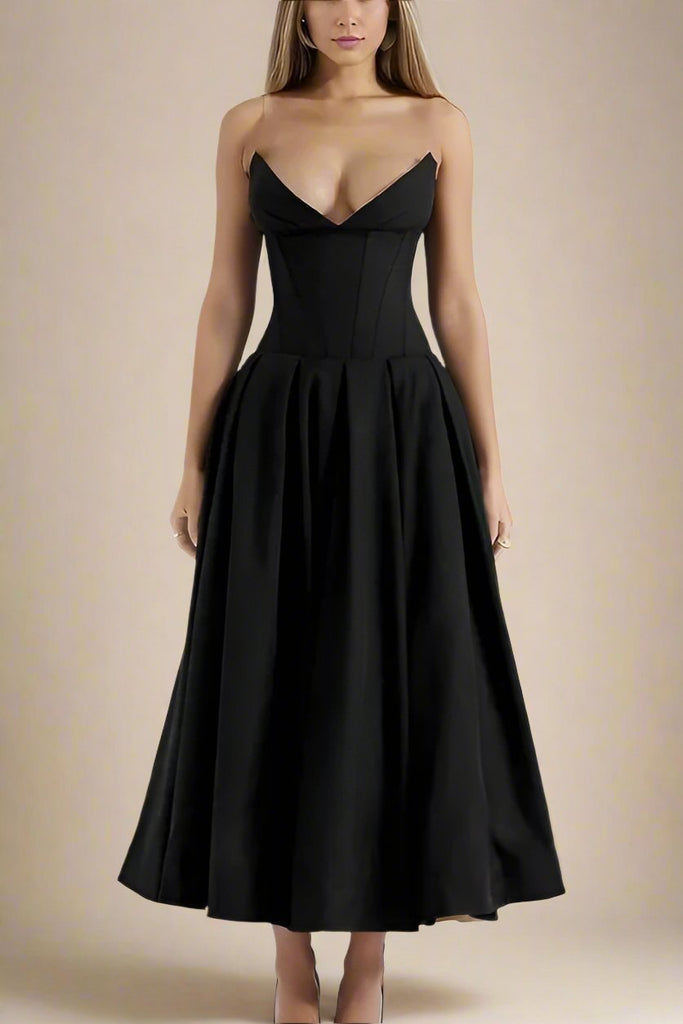 Shop  black dress - Perfect for special occasions | Gabbi Bodycon Midi Dress - Classic Black