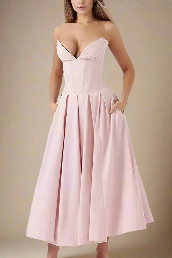 Shop  pink dress - Perfect for special occasions | Gabbi Bodycon Midi Dress - Dusty Pink