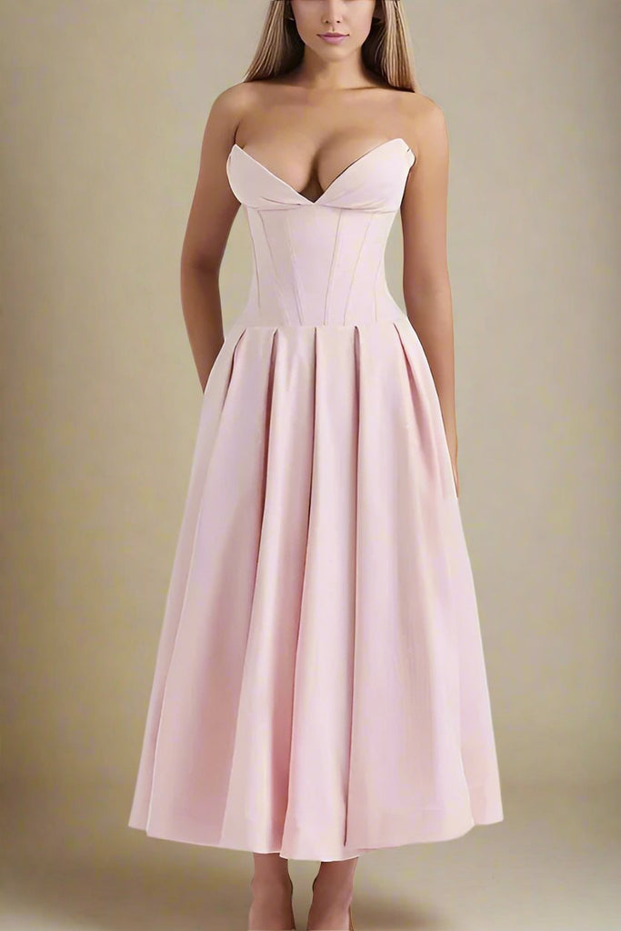 Shop  pink dress - Perfect for special occasions | Gabbi Bodycon Midi Dress - Dusty Pink