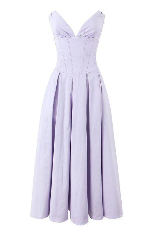 Gabbi Bodycon Midi Dress - Lavender Purple - Stylish purple dress for special occasions | Buy Online