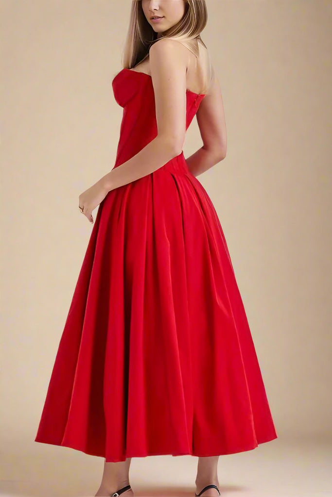 Stylish red dress | Gabbi Bodycon Midi Dress - Lipstick Red - Ideal for special occasions