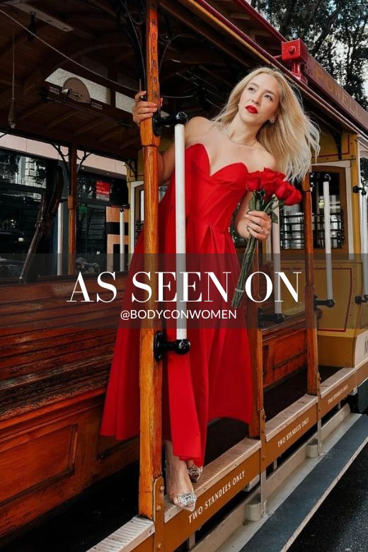 Shop  red dress - Perfect for special occasions | Gabbi Bodycon Midi Dress - Lipstick Red