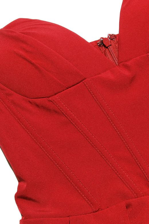 Gabbi Bodycon Midi Dress - Lipstick Red - Stylish red dress for special occasions | Buy Online