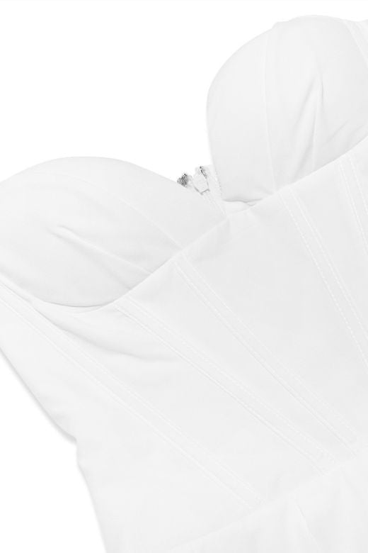 Gabbi Bodycon Midi Dress - White Pearl - Stylish white dress for special occasions | Buy Online