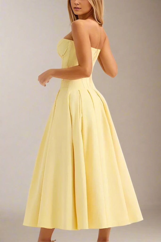 Shop  yellow dress - Perfect for special occasions | Gabbi Bodycon Midi Dress - Sun Yellow