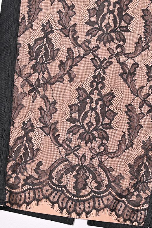 Genevieve Bodycon Lace Midi Dress - Classic Black - Stylish black dress for special occasions | Buy Online