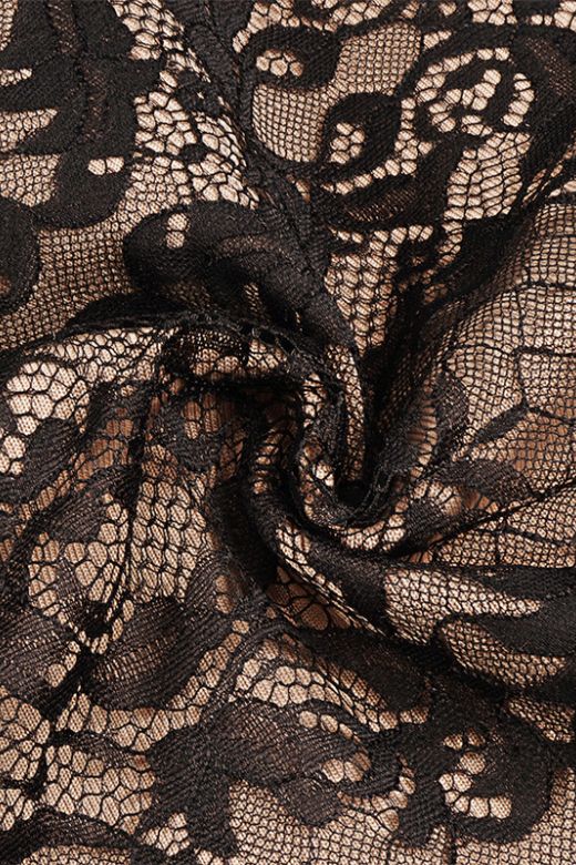 Genevieve Bodycon Lace Midi Dress - Classic Black - Stylish black dress for special occasions | Buy Online