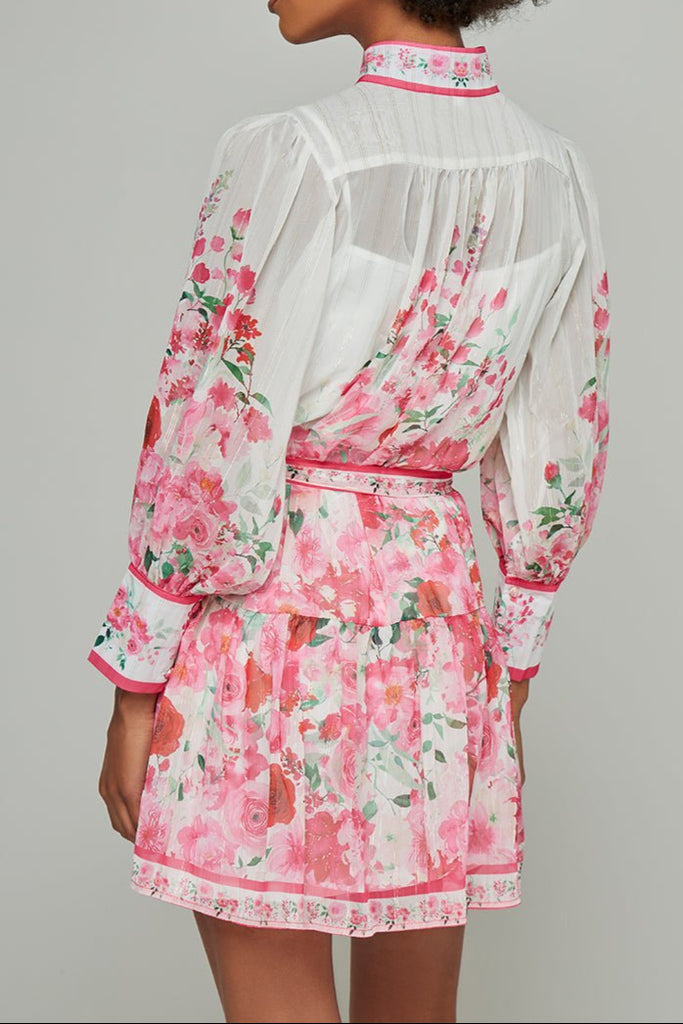 Shop  beautiful dress - Perfect for special occasions | Ginevra Stand-Collar Floral Mini Dress