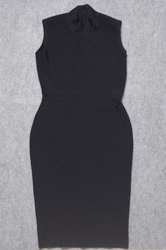 Grace Bandage Midi Dress - Classic Black - Stylish black dress for special occasions | Buy Online