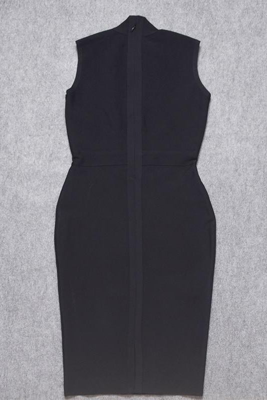 Stylish black dress | Grace Bandage Midi Dress - Classic Black - Ideal for special occasions