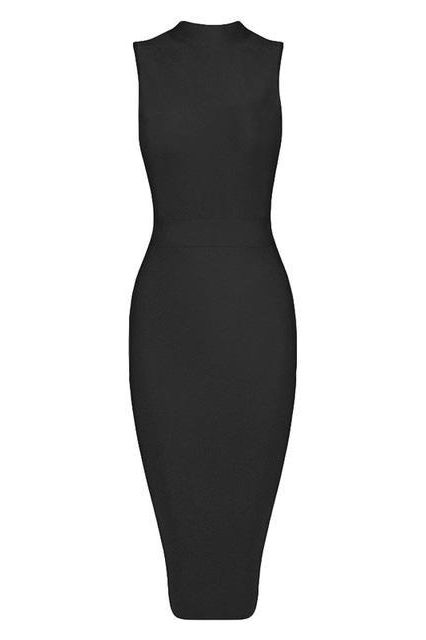 Grace Bandage Midi Dress - Classic Black - Stylish black dress for special occasions | Buy Online