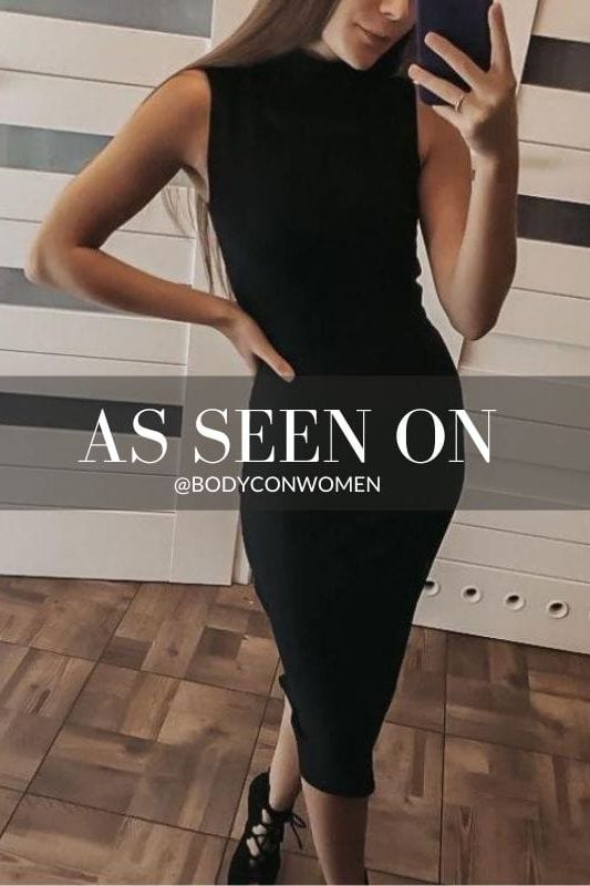 Shop  black dress - Perfect for special occasions | Grace Bandage Midi Dress - Classic Black