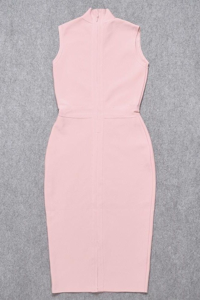 Grace Bandage Midi Dress - Dusty Pink - Stylish pink dress for special occasions | Buy Online