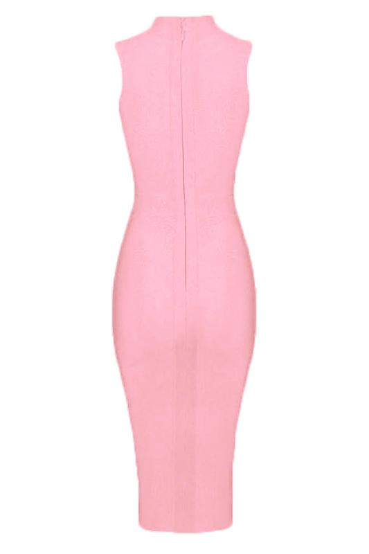 Grace Bandage Midi Dress - Dusty Pink - Stylish pink dress for special occasions | Buy Online