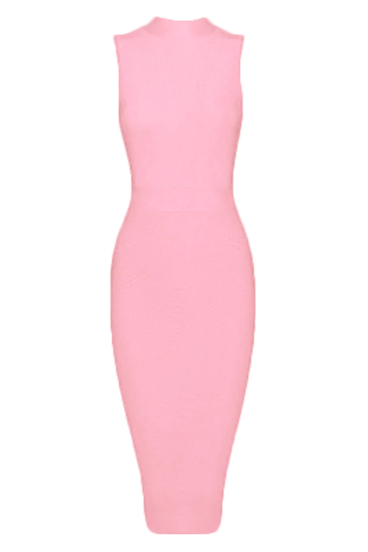 Grace Bandage Midi Dress - Dusty Pink - Stylish pink dress for special occasions | Buy Online