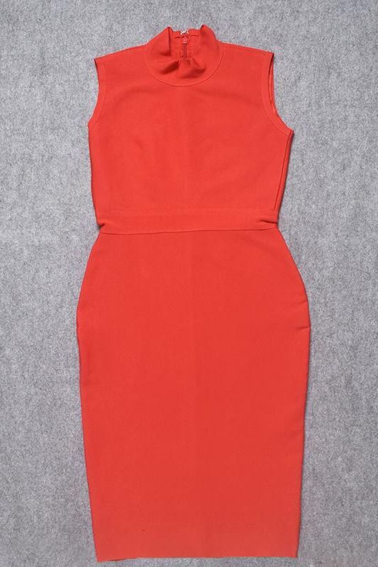 Grace Bandage Midi Dress - Lipstick Red - Stylish red dress for special occasions | Buy Online