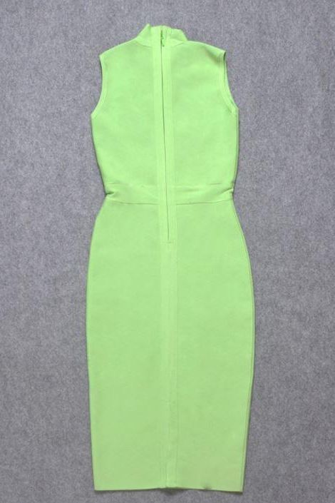 Grace Bandage Midi Dress - Neon Green - Stylish green dress for special occasions | Buy Online