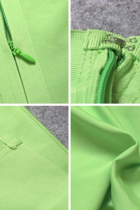 Stylish green dress | Grace Bandage Midi Dress - Neon Green - Ideal for special occasions